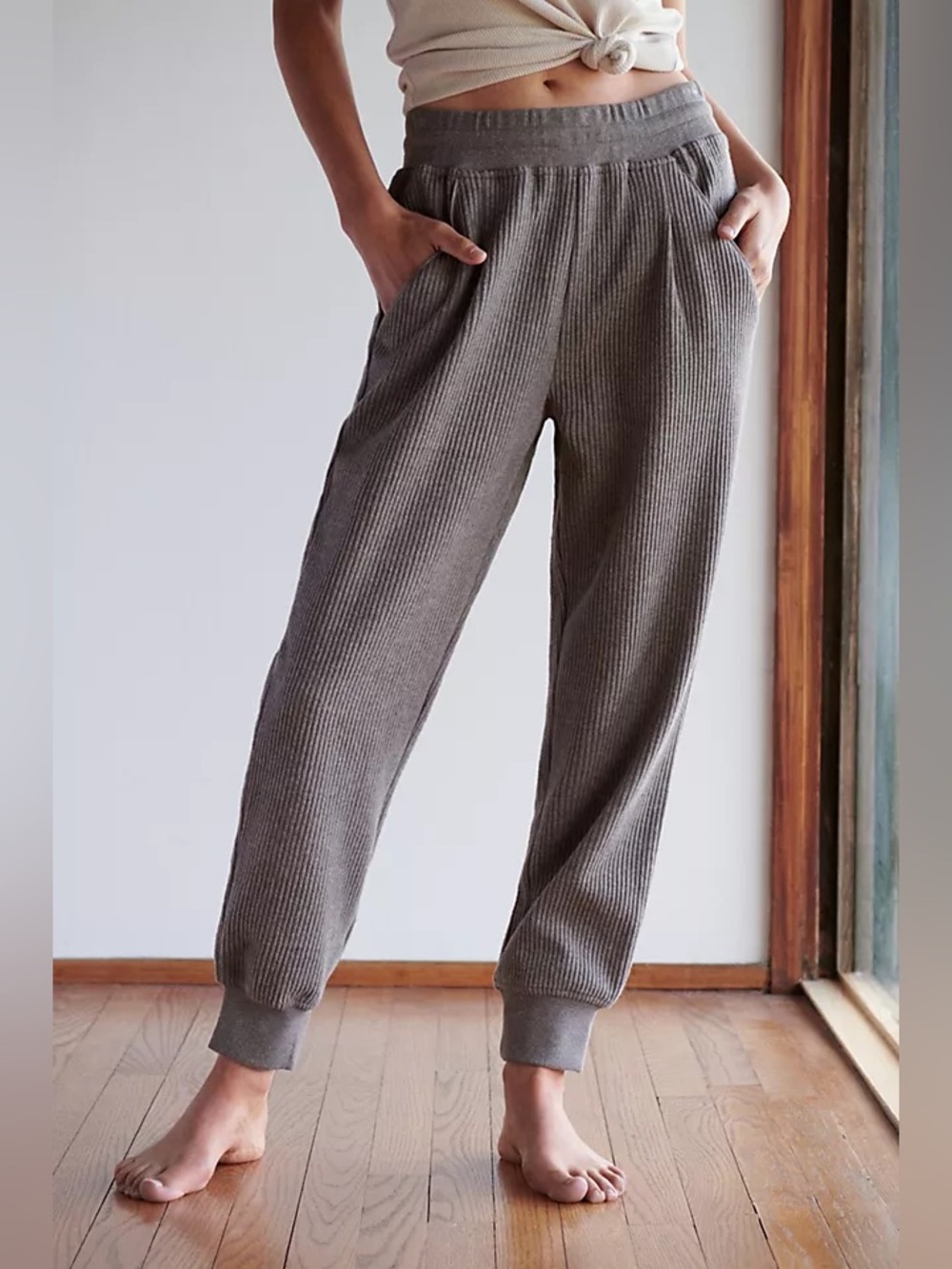 Varley slim classic sweatpants Cozy Ribbed Knit Jogger Pants xs alo vuori lulu